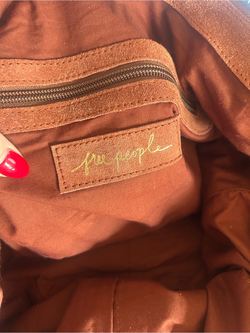 Free People Serengeti Suede Slouchy Hobo Tote in Brick - Picture 10 of 16